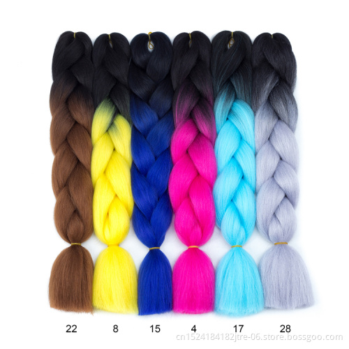 Wholesales all colors 100g 165g Ultra Braid Weave 100% synthetic Hair colored jumbo braid hair for women